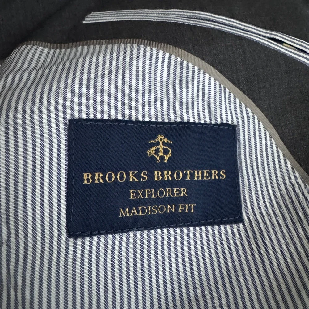 Brooks Brothers Blazer Mens 44S Gray Solid Explorer Madison Fit 2-Button Wool‎